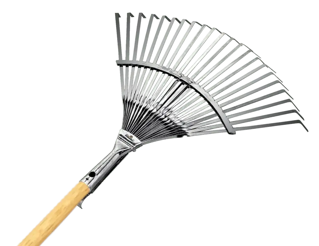 Raco 53733 Ahşap Saplı Ayarlı Metal Çim ve Yaprak Toplama Tırmığı 30-45 CM