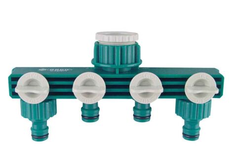 Raco 55257 Dörtlü (4'lü) Vanalı Su Musluk Dağıtıcı Adaptörü