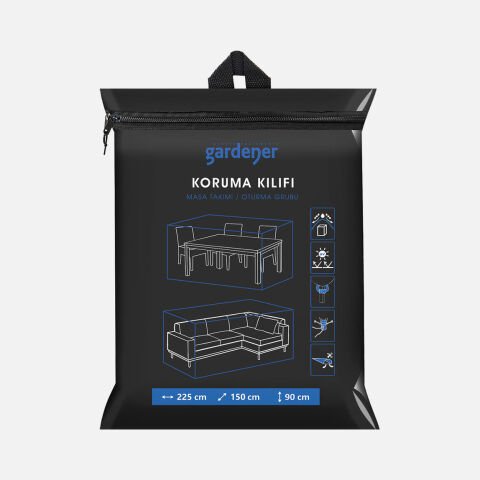 Gardener GRDC305 Masa Takımı / Oturma Grubu Koruma Örtüsü / Kılıfı PE (225 cm x150 cm x 90 cm)