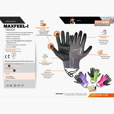 Rostaing MAXFEEL-IT09-10 Bahçe/Genel Kullanım Eldiven No:9-10